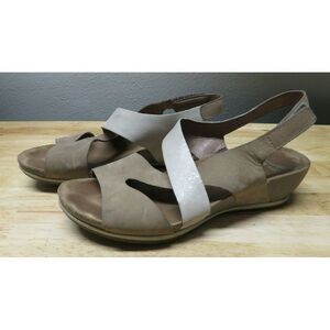 Dansko Womens Brown Beige Strappy‎ Leather Sandals Size 38 Excellent